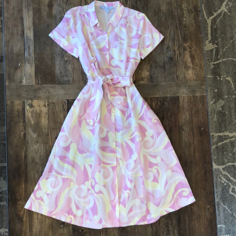Hill House Home The Lily Dress Candy Kaleidoscope dress with tie waist pockets - Picture 5 of 12